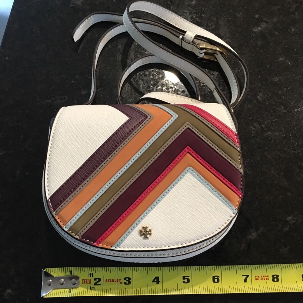 Tory Burch Multi-Stripe Mini Robinson Saddle Bag